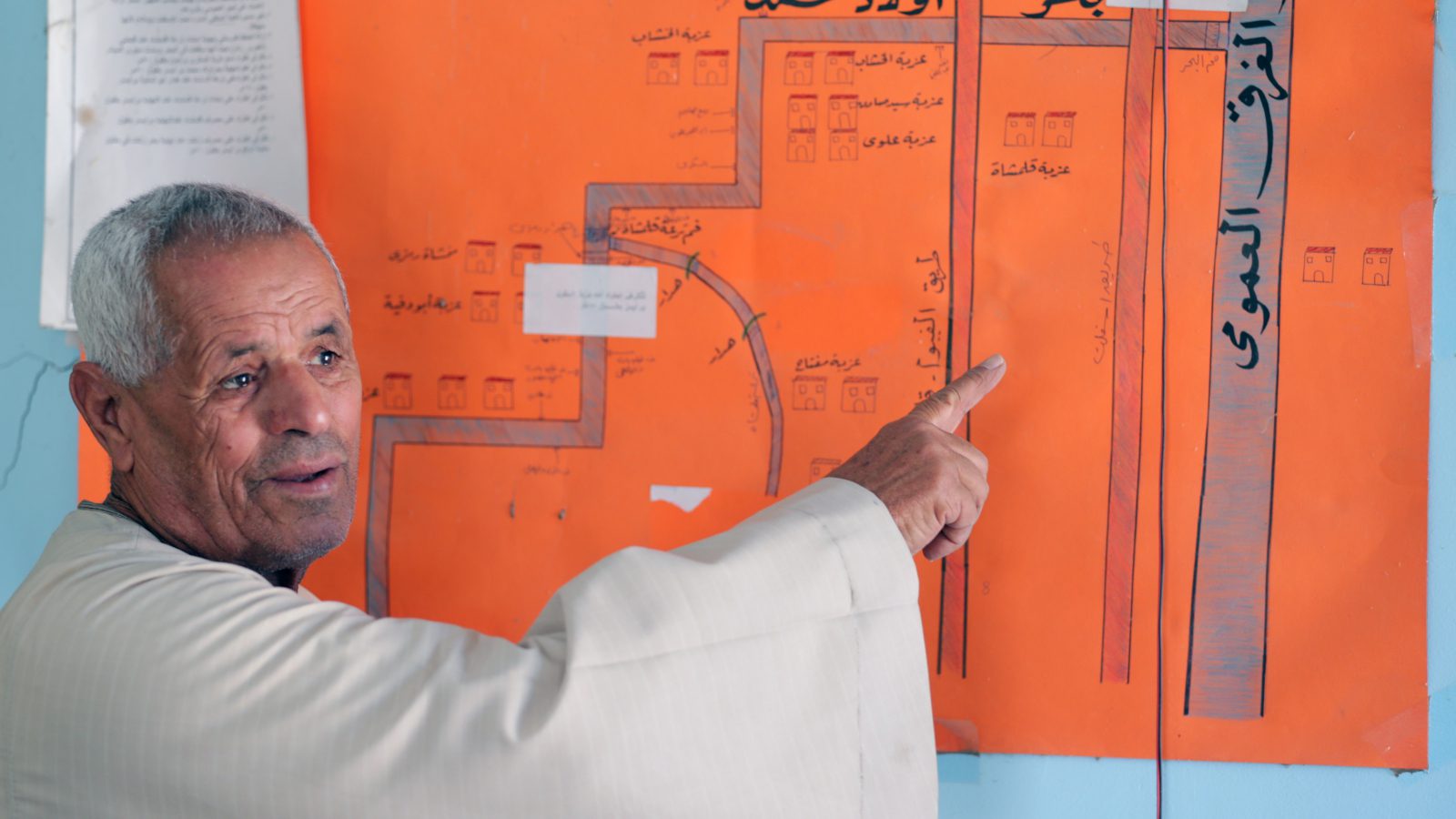 Abu Bakr Hassan Minshawi,  président de l'Association des usagers de l'eau du canal Awlad Mohammed